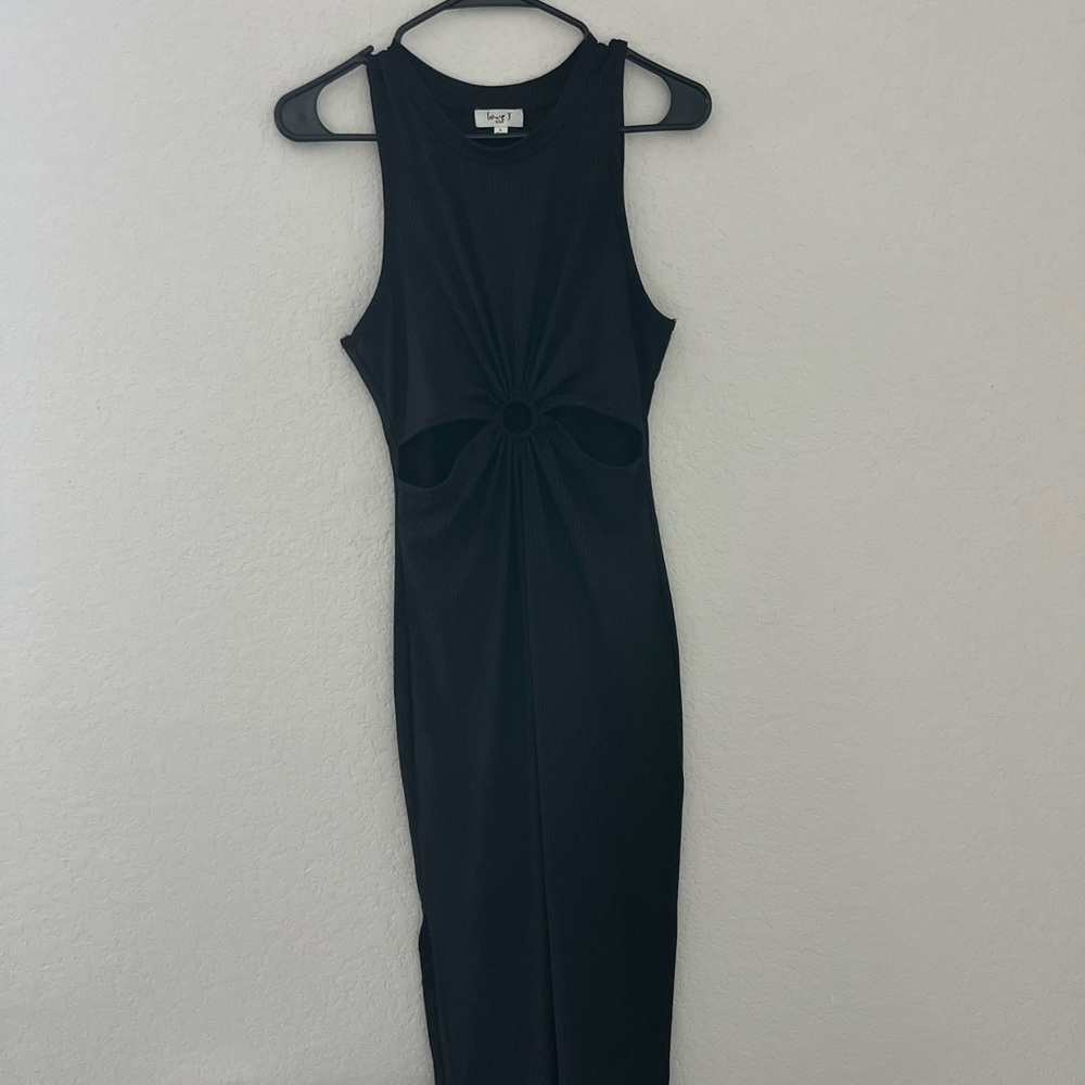 Love J Black Maxi Dress with Cutout Detail